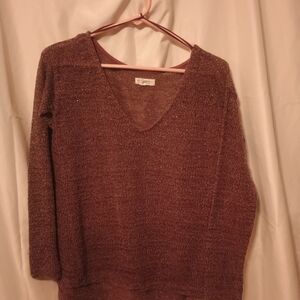 Aeropostale Women's V-Neck Sweater - Shimmering Brown